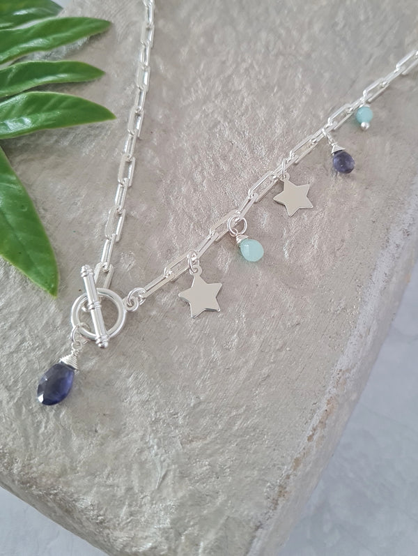 Collar Carnaval Azul Plata