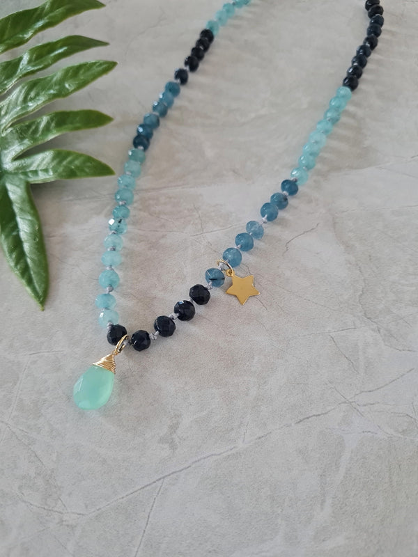 Collar Estrellas de Verano Azul