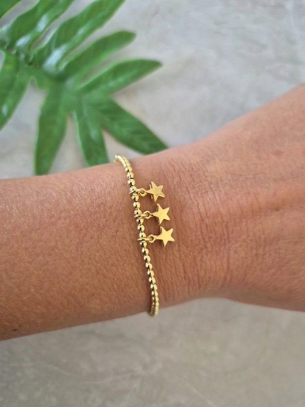 Pulsera "Una estrella por cada hijo" - Versión 3 Hijos Oro