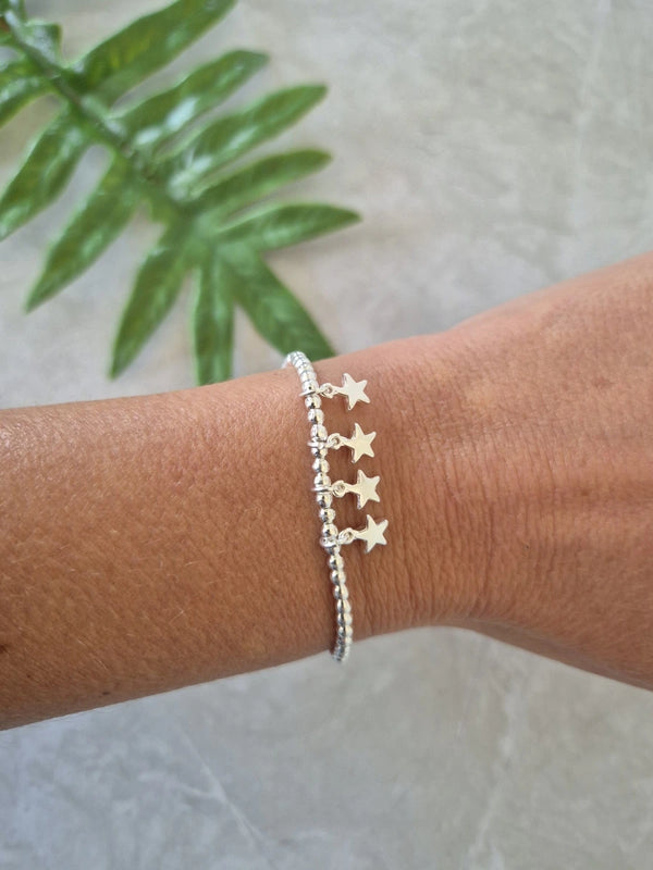 Pulsera "Una estrella por cada hijo" - Versión 4 Hijos Plata