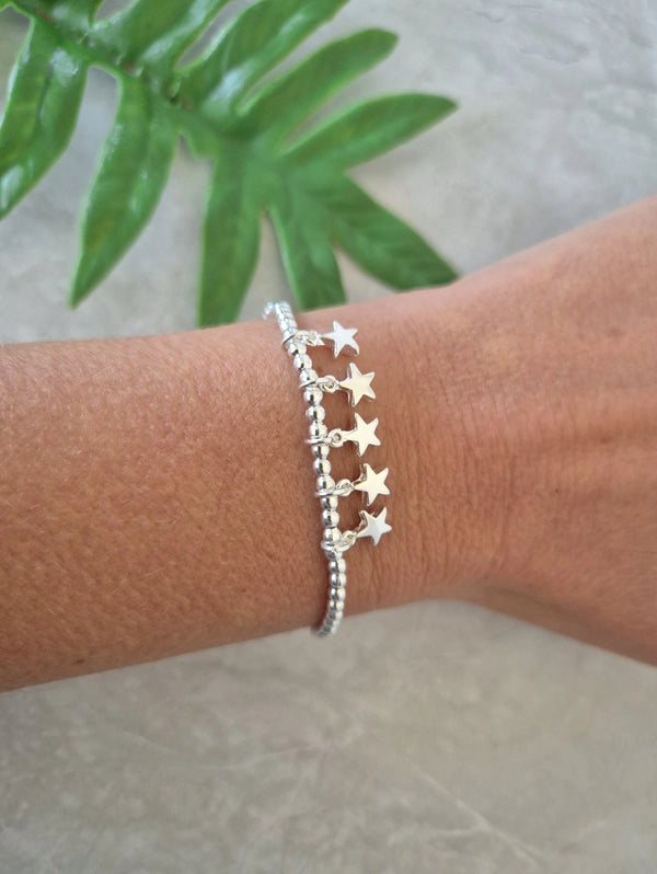 Pulsera "Una estrella por cada hijo" - Versión 5 Hijos Plata