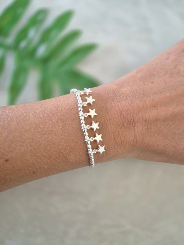 Pulsera "Una estrella por cada hijo" - Versión 6 Hijos Plata