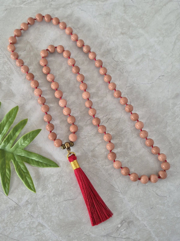 Collar Largo Isadora Beige burdeo