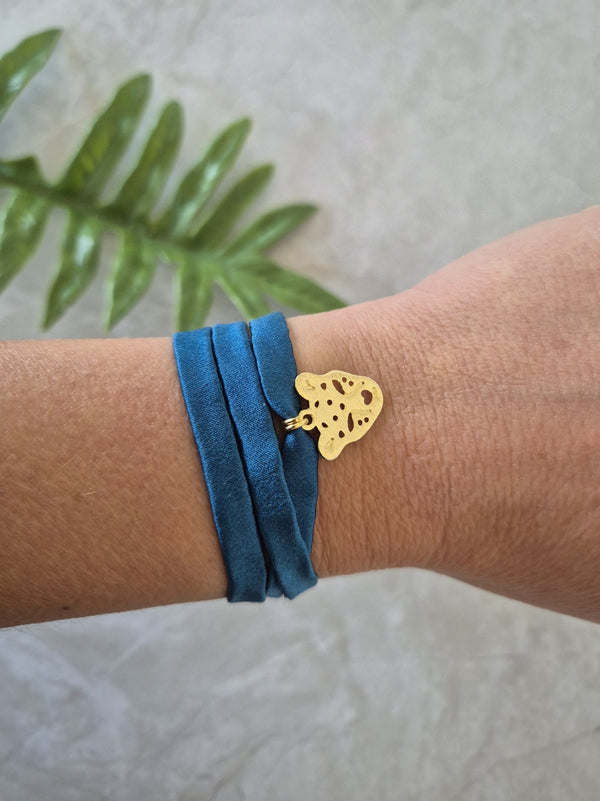 Pulsera Tigresa Seda Azul