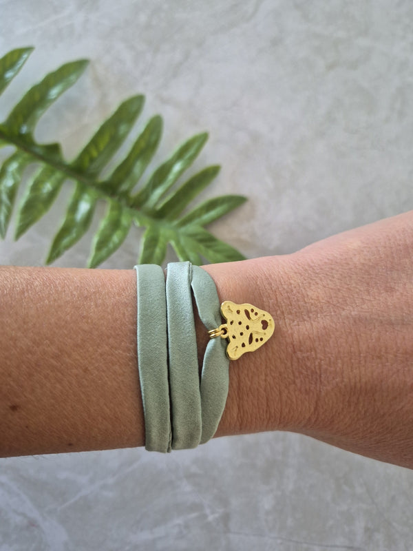 Pulsera Tigresa Seda Menta