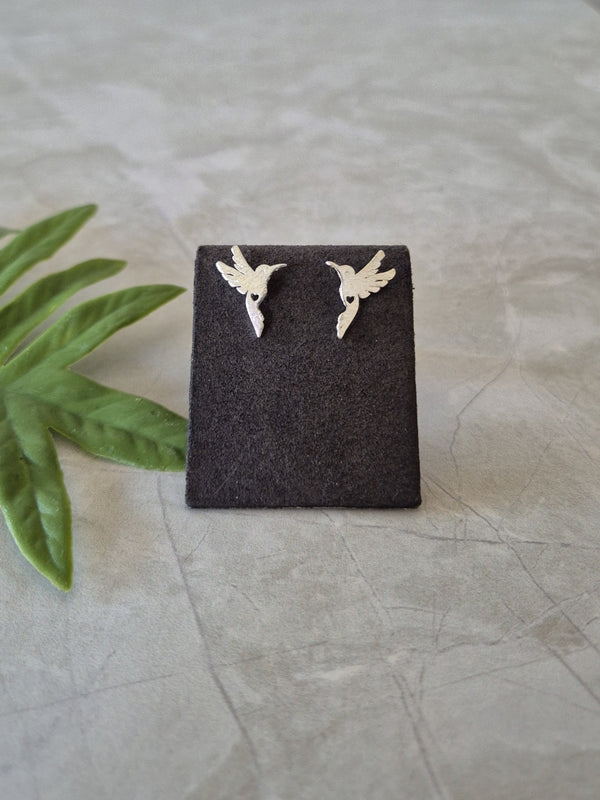 Aros Colibrí Baño De Plata
