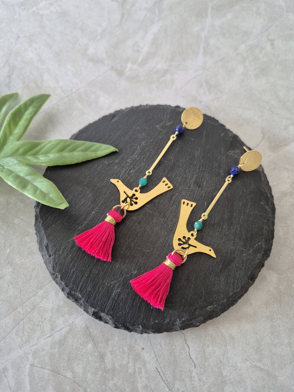 Aros  Pura  Vida Fucsia