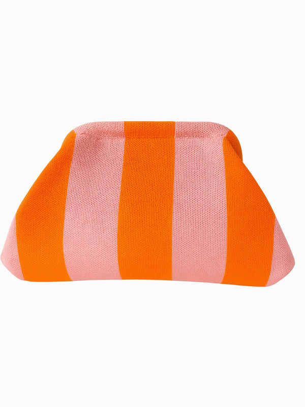 Clutch Rayas Naranjo Rosado